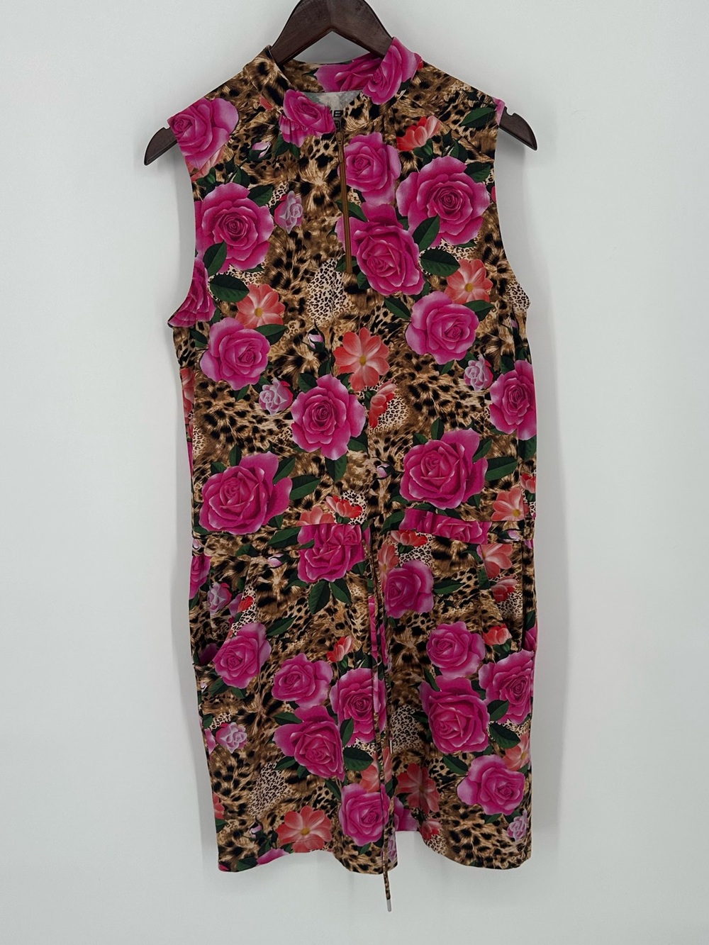 IBKUL Dress Women M Floral Animal Print Pockets SPF 50 Cooling Golf Tennis Pink